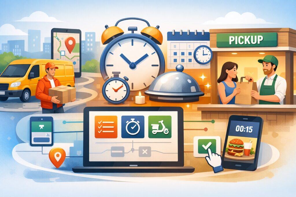 Order Management for Delivery, Pickup, and “Timed Moments”