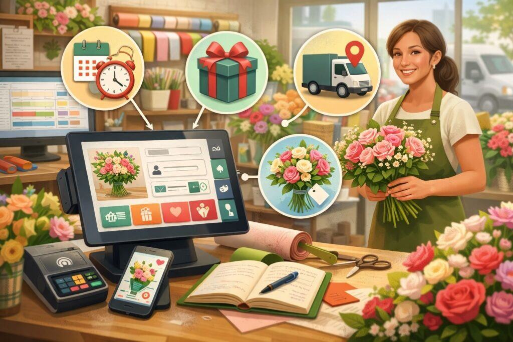 What makes a flower shop POS different from a regular retail POS?